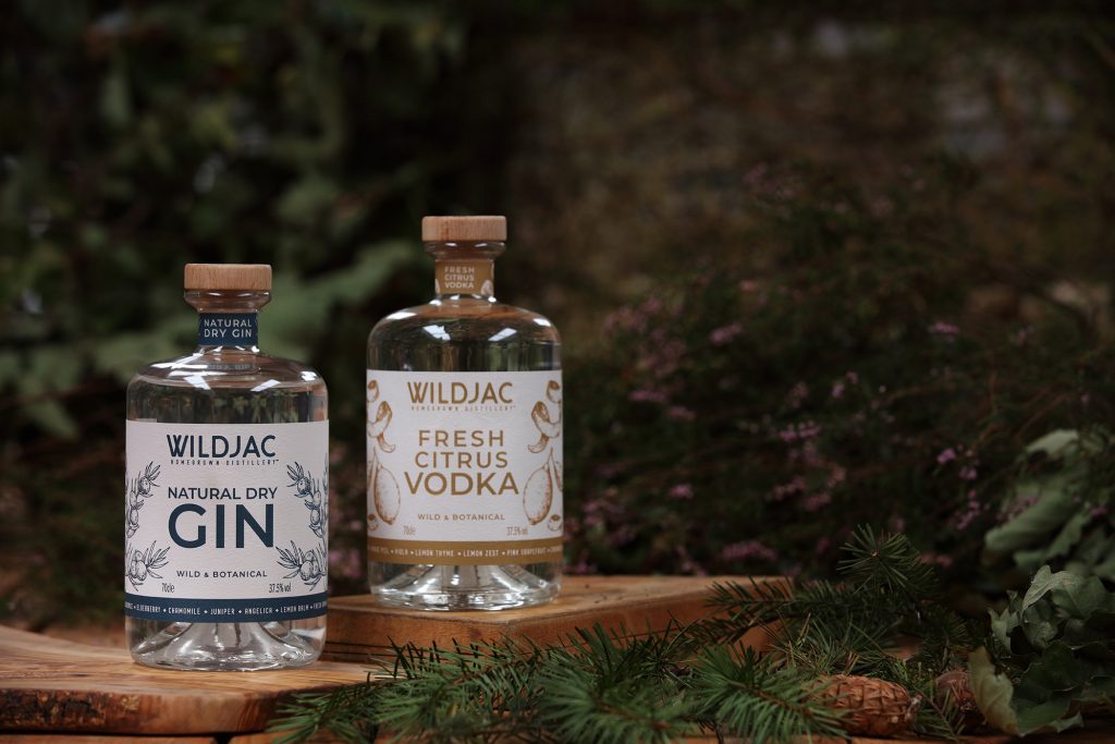 The Wildjac natural dry gin and Wildjac fresh citrus vodka.