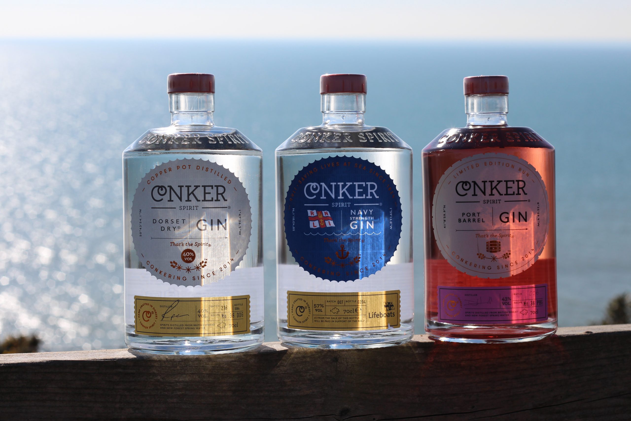 Three of Conker Spirits' drinks you can buy at our liquor wholesale. 